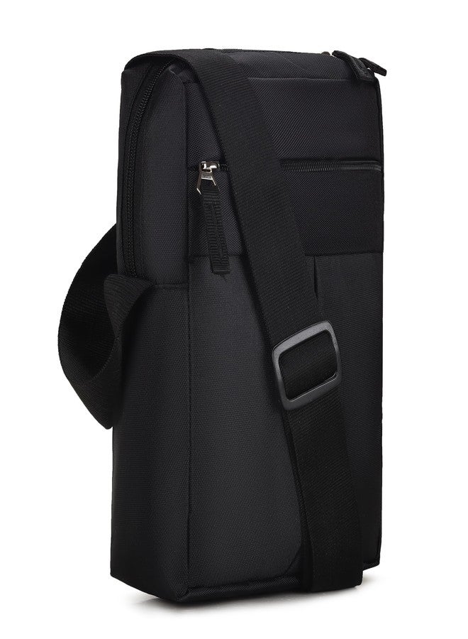 SKUGG Compact Crossbody Sling Bags for Men & Women |10 Inch Stylish Padded Mini Sling Bag | Travel Side Bag Office Bag Shoulder Bag Travel Pouch Leisure Bag Money Bag for Unisex Adults-Black - Image 2